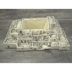 JR Davis Native American Southwest Pueblo Hopi Indian Village Art Ash Tray Vtg